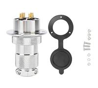 Aviation Plug Socket Connector, 30mm Electrical Power Adapter, Industrial Metal Socket with Zinc Alloy Shell for Machine Equipment and Automotive Systems (4 Pin)