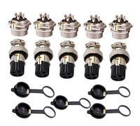 Aviation Plugs GX20-4, Lsgoodcare 10Pcs 20mm 4 Pin Din Female/Male Aviation Connector Plug with 5Pcs Aviations Plug Caps, 10A Metal Aviation Chassis Connector Socket