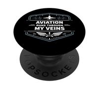 Aviation Runs Through My Veins Professional Mindset PopSockets Adhesive PopGrip