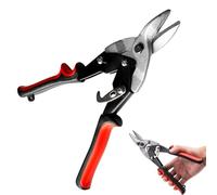 Aviation Tin Shears - Tin Snips, Metal Cutters, Spring Loaded Vinyl Handles, 25cm / 10", Carbon Steel Jaws Cuts Through Aluminium, Leather, Rubber, Metal and More, Wire Cutting Scissors