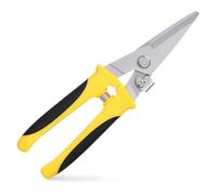 Aviation Tin Snips 8 Inch Heavy Duty Metal Cutter with Safety Lock Straight Metal Snips with Stainless Steel Blade & Comfortable Grips for Cutting Cardboard, Thin Iron, Cable Wire, DIY Projects