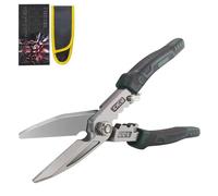 Aviation Tin Snips Straight Metal Cutter, Serrated Shape, Wire Stripper, Non-slip Handle, Heavy Duty Shears for Cutting Wires, Cardboard, Iron Wire, Plastic, Carpet, Leather (Upgraded-B)