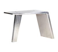 Aviator Desk Silver Metal Jet Wing Inspired Computer Writing Table vidaXL