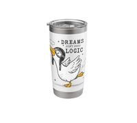 Aviator Duck Dreams Don't Need Logic Whimsical Pilot Bird Stainless Steel Insulated Tumbler
