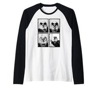 Aviator Eagle Photo Booth - Patriotic Grayscale Animal Poses Raglan Baseball Tee