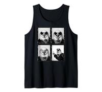 Aviator Eagle Photo Booth - Patriotic Grayscale Animal Poses Tank Top