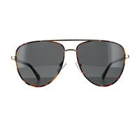 Aviator Gold Havana Grey Polarized Sunglasses Polaroid Gold One Size