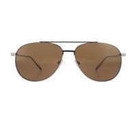 Aviator Grey Brown Sunglasses Salvatore Ferragamo Grey One Size