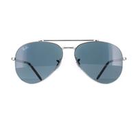 Ray-Ban RB3625 New Aviator Sunglasses Polished Silver / Blue