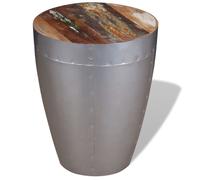 Aviator Sitting Stool Drum Side End Accent Table Solid Reclaimed Wood vidaXL
