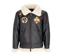 Aviator Style Eco-leather Jacket with Fur - male - Alpha Industries - Faux Fur & Shearling Jackets - Black - M - Jackets M