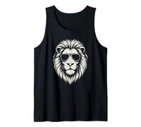 Aviator Sunglasses Lion Head Monochrome Streetwear Animal Tank Top