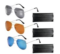 Aviator Sunglasses Men's and Women's, Classic Aviator Sunglasses Set with Glasses Case, UV Protection Eyewear for Outdoor Activities, Six-Piece Sunglasses Bundle with Stylish Design and Durable Frame