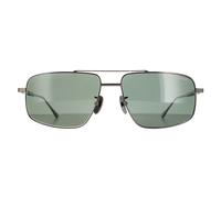 Aviator Total Shiny Gunmetal Grey Green Polarised SCHF21M Chopard Black One Size