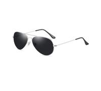 Aviator, Wayfarer & Pilot Sunglasses - Men's & Women's Unisex Black Polarised with UV400 Protection - Classic Vintage Style Ultralight Shades for Driving, Fishing & Running (1- Black/Silver)