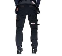 Aviator Workwear Men's Cargo Work Trousers, Waterproof Stretch Nylon, Removable Holster Pockets, Regular Fit, 32 Inch Inseam (UK, Waist, 28, Regular, Regular, Black)