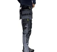 Aviator Workwear Slim Fit Work Trousers, 4-Way Stretch Nylon, Waterproof, Breathable, Multi-Pocket Utility Cargo Pants for Men (UK, Waist, 36, Regular, Regular, Grey 002)