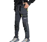 Aviator Workwear Slim Fit Work Trousers, 4-Way Stretch Nylon, Waterproof, Breathable, Multi-Pocket Utility Cargo Pants for Men (UK, Waist, 34, Regular, Regular, Grey 001)