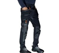 Aviator Workwear Slim Fit Work Trousers, 4-Way Stretch Nylon, Waterproof, Multi-Pocket Cargo Style (UK, Waist, 34, Regular, Regular, Black)