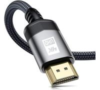 AviBrex 4K HDMI Cable 2M, HDMI 2.0 Cable High Speed 18Gbps Nylon Braided HDMI Lead Support 4K@60Hz 2K@144/165Hz,2160p,1080p,3D,HDCP 2.2,ARC Compatible TV,Blu-Ray,PS4/5,Xbox,Projector,Soundbar,PC-Grey