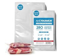 Avid Armor Chamber Machine Pouches 3.5mil, Pre-Cut Vacuum Sealer Bags, Heavy Duty Seal, BPA-Free, Assorted Size Pack, 6x10", "8x12 - Pack of 280