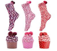 AVIDA ZEN Cupcake Socks - Fluffy Warm Women's Bed & Thermal Socks - Perfect for Valentine's Day, Birthday & Other Occasions (Multicolor-A)