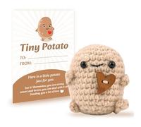 AVIDA ZEN Funny Positive Doll Potato Gift with Card - Crochet Doll Pick Me Up for Her or Him - Cheer Up Gift for Emotional Support for Birthday, Christmas, Valentine