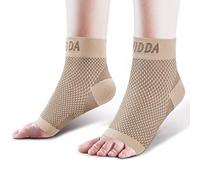 AVIDDA 2 Pack Ankle Support Brace for Men and Women, Compression Sleeve Socks for Plantar Fasciitis, Sprained Ankle, Ligament Damage, Achilles Tendonitis, Sports, Running - Beige XL