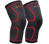 AVIDDA Knee Support Brace 2 Pack - Compression Knee Sleeves for Arthritis, Joint Pain, Ligament Injury, Meniscus Tear, ACL, MCL, Tendonitis, Running, Squats, Sports