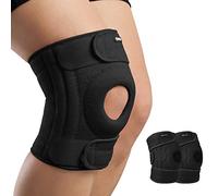 AVIDDA Knee Support for Men and Women - 2 Pack Knee Brace with Open Patella - Compression Sleeve with 3 Straps for Running, Sports, Arthritis, Joint Pain Relief, ACL, MCL, Tendonitis - Black