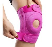 AVIDDA Knee Support for Men and Women - Knee Brace with Open Patella - Compression Sleeve with 3 Straps for Running, Sports, Arthritis, Joint Pain Relief, ACL, MCL, Tendonitis - Pink