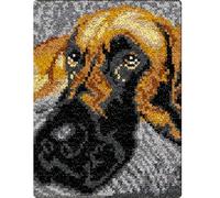 Avidong Latch Hook Rug Kit, DIY Adults Kids Rug Making, 52X38cm, Old Dog Carpet