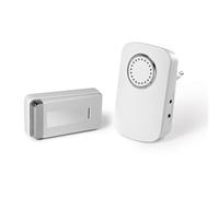 AVIDSEN Kinetic Plug in, Wireless Gong, Plug in, Bell Push Without Battery, White, 100 m Range Outside Buildings
