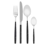 Avie 16 Piece Black And Silver Cutlery Set - Premier Housewares | TJ Hughes