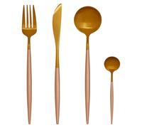Avie 16 Piece Pink And Gold Finish Cutlery Set - Premier Housewares | TJ Hughes