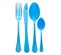 16 Piece Stainless Steel Cutlery Set, Avie Colored Cutlery Set, Luxury Cutlery Set, Modern 16 Piece Cutlery Set Premier Housewares Blue One Size