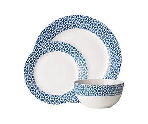 Avie Casablanca Dinner Set, 12-Pieces - Blue