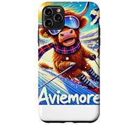 Aviemore, Ski, Skiing, Scotland, Cartoon Illustrated Case for iPhone 11 Pro Max