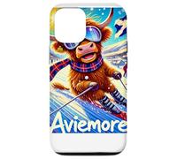 Aviemore, Ski, Skiing, Scotland, Cartoon Illustrated Case for iPhone 12/12 Pro