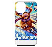 Aviemore, Ski, Skiing, Scotland, Cartoon Illustrated Case for iPhone 12 mini
