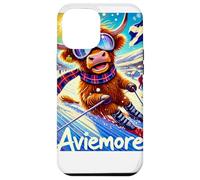 Aviemore, Ski, Skiing, Scotland, Cartoon Illustrated Case for iPhone 12 Pro Max