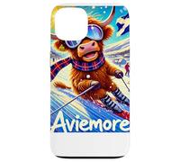 Aviemore, Ski, Skiing, Scotland, Cartoon Illustrated Case for iPhone 13