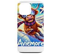 Aviemore, Ski, Skiing, Scotland, Cartoon Illustrated Case for iPhone 13 Pro Max