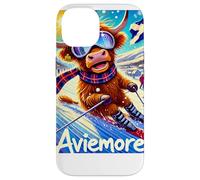 Aviemore, Ski, Skiing, Scotland, Cartoon Illustrated Case for iPhone 14