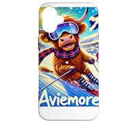 Aviemore, Ski, Skiing, Scotland, Cartoon Illustrated Case for iPhone 16 Plus