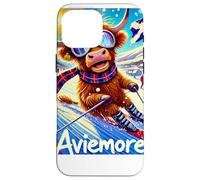 Aviemore, Ski, Skiing, Scotland, Cartoon Illustrated Case for iPhone 16 Pro Max