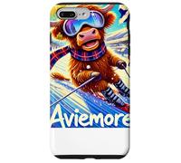 Aviemore, Ski, Skiing, Scotland, Cartoon Illustrated Case for iPhone 7 Plus/8 Plus