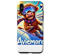 Aviemore, Ski, Skiing, Scotland, Cartoon Illustrated Case for iPhone XS Max