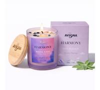 AVIGNA Luxury Wood Sage Large Scented Candles, 200g Aromatherapy Candle for Bedroom, Bathroom Spa & Cosy Home Décor, Long Burning Jar Candle with Bamboo Lid, Scented Candles Gifts for Women & Men