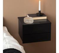Avignon Bedside Table - 2 Drawer - Wall Mounted - Floating - Black